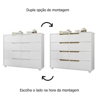 Cômoda Doble Branco Nature Função Flex