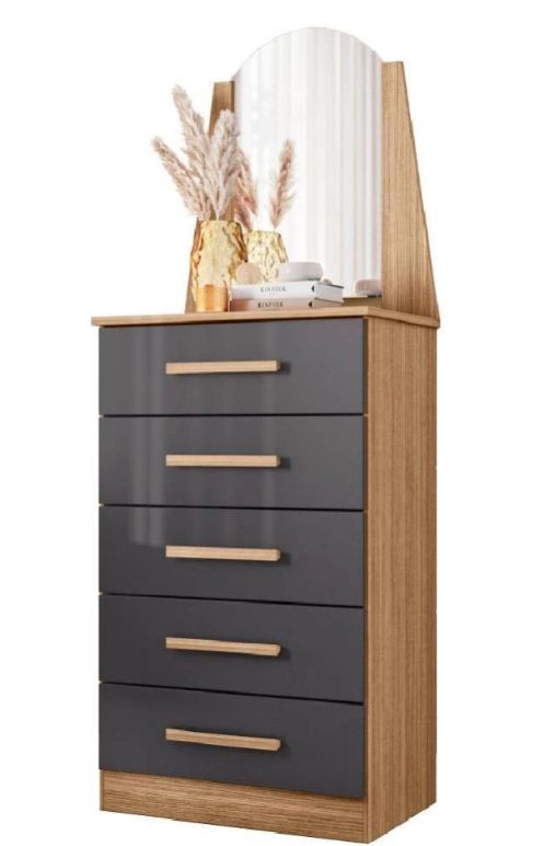 Cômoda Veneza Nature Titanium Sem Fundo