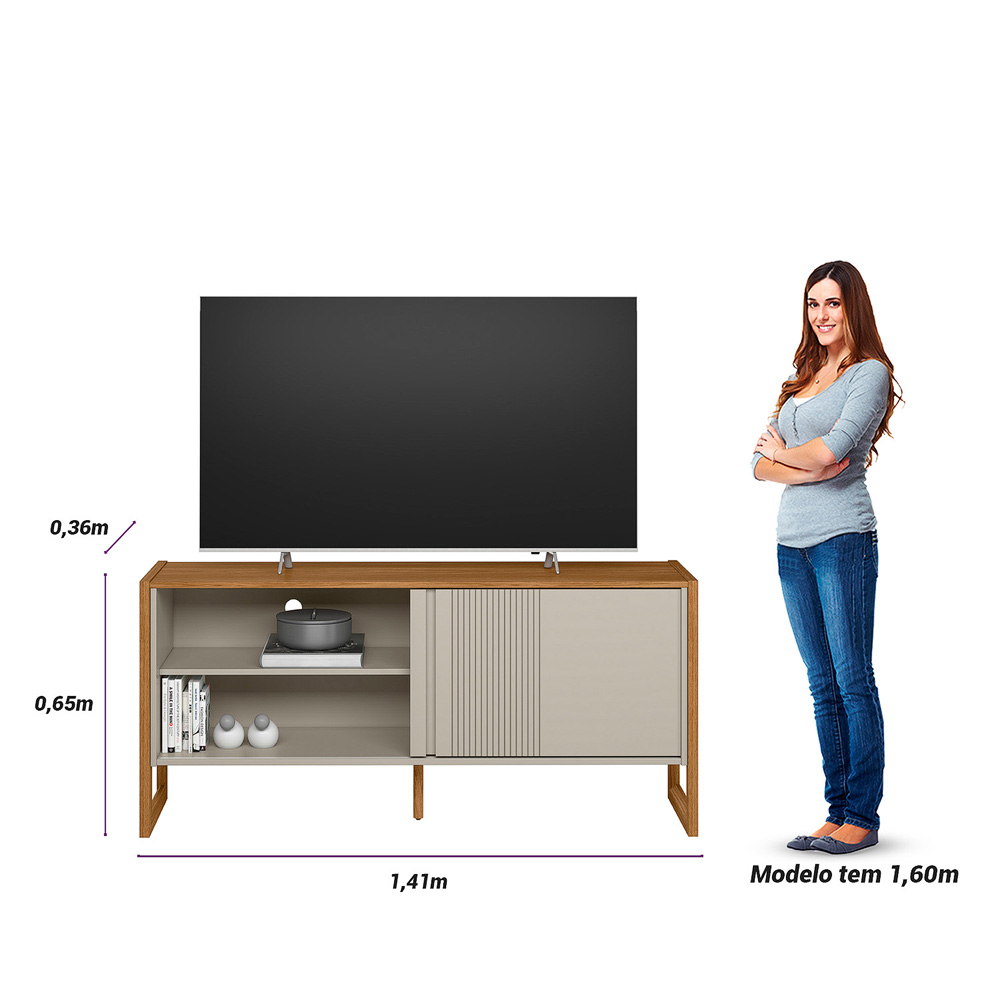 Linea - Rack Gold 1.4Nature e Off White - Croqui Medidas com Escala Humana