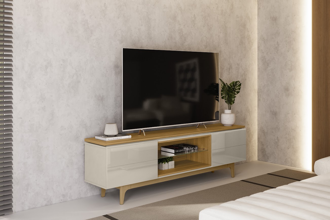 Linea - Rack Miami 2.0 - Tauari e Off White - Ambiente Persp